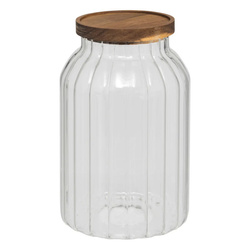 HARMONY üveg befőttesüveg fából készült fedéllel, 3 l