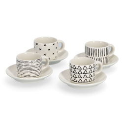 Geometrikus mintás eszpresszócsésze szett, 70 ml