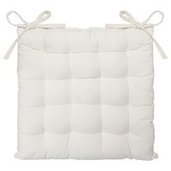 Székpárna kötővel, 38 x 38 cm, elefántcsont színű