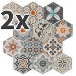 Portugál mozaikával díszített falmatrica, 24 x 24 cm, színes