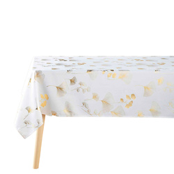BLOOMY, fehér, arany japán ginkgo, téglalap alakú terítő