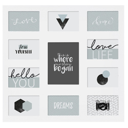 Képkeretek, kollázs, 11 elem, Atmosphera, fehér