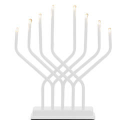 LED adventi gyertya, 8 lámpa, 32 x 27 cm, fehér