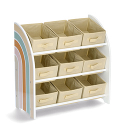 Gyerekpolc textil dobozokkal RAINBOW, MDF