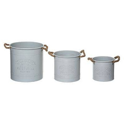 Fém virágcserép füllel, zsinórral, 3 darab