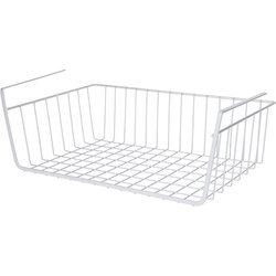 Függeszthető gyümölcsös kosár, fém, világosszürke, 40 x 25,5 x 14,3 cm