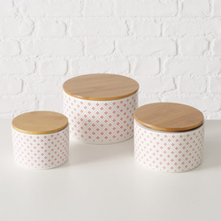 LILLY kerámia edények bambusz fedéllel, 3 darab