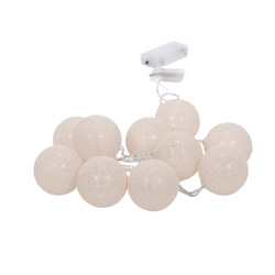 Fényfüzér, világító LED gömbök, lámpák, 10 db, fehér || sárga || tengerész kék