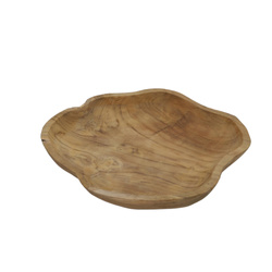 Teakfából készült dekoratív tálca, 35x30x4 cm, gyümölcstál.