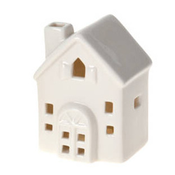 Díszes kerámia házikó LED, 8 cm