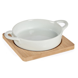 ATENA bambusz tálcán lévő 100 ml-es sütőedény