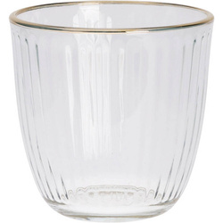 Csíkozott pohár arany peremmel, 295 ml