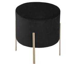 Velúr puff, 33 cm, fekete