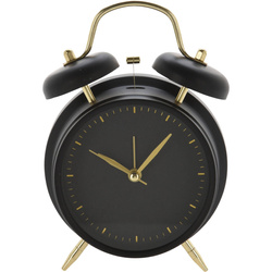 Klasszikus stílusú ébresztőóra, arany mutatókkal, fém, Ø 12 cm