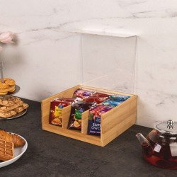 Bambusz teásdoboz, bambusz doboz, 6 rekesz, KESPER