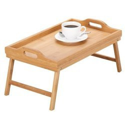 Reggeliző asztal, bambusz tálca lábakkal, 50x30 cm, ZELLER