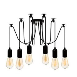 UDELL függőlámpa 6 dekoratív izzóval, fém.