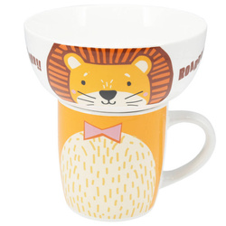 Ajándékcsomag gyermekeknek: porcelán tál és bögre, 600 ml + 360 ml