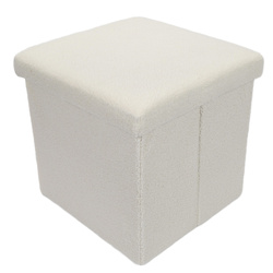 Bouclé puff tárolóval BINI, 38 x 38 x 38 cm