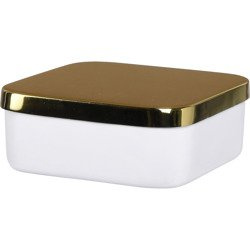 Tárolóedény, fém szervező, négyzet alakú, 13 cm