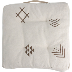 Székpárna, pamut huzat, etnikai minta, 40 x 40 x 6 cm