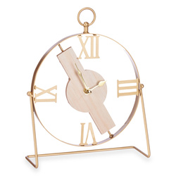 Minimalista számlapú óra komódra, arany mutatókkal, 21 x 27 cm