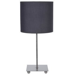 Asztali lámpa, fém, álló, magassága 47 cm, fekete