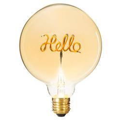 Dekoratív izzó HELLO, LED, borostyánszínű