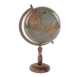 Asztali földgömb, fából, 38 cm