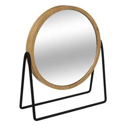 Bambuszkeretű, nagyító, forgatható sminktükör