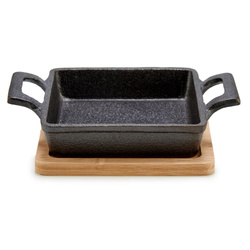 Vas edény bambusz talapzaton SLATE, 14 x 19 x 5 cm