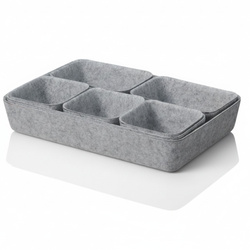 Filc fiókos szervező SMART, 7 doboz, világosszürke