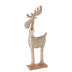 Kézzel készített rénszarvas figura BOONER, 34 cm, bézs