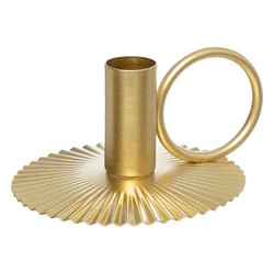 Fém gyertyatartó csíkozott talpon