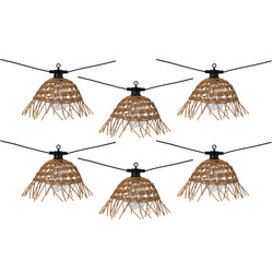 Rattan fénylánc, 6 lámpával