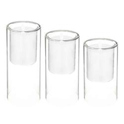 Üvegtartós LED elektromos gyertyák, 3 darab