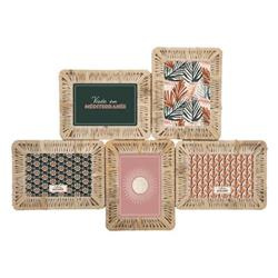 ALI rattan többrámás képkeret 5 fényképhez, 41 x 57 cm