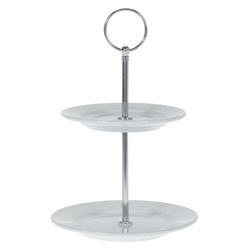 Két emeletes porcelán tálca