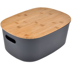 Műanyag doboz bambusz fedéllel, 18l