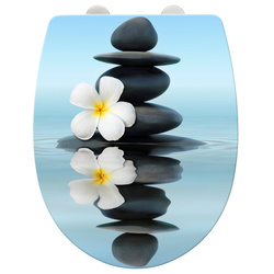 SAGUNA WC-deszka csendes záródással, Thermoplast, növényi minta, WENKO