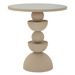 DUNE kör alakú dohányzóasztal elegáns tükörlapos felülettel, Ø 45 cm