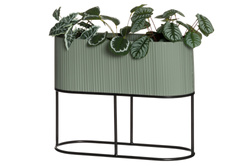 Ovális fém virágtartó, magassága 40 cm