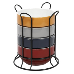 Reggeli tálak fém állványon, 500 ml, 4 darabos készlet