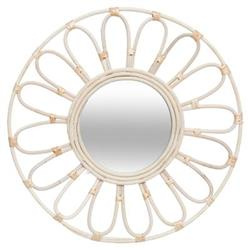 Rattan tükör FLOWER, Ø 56 cm