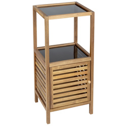 Fürdőszobai akácfa oszloppolc FONDI, magasság 86 cm