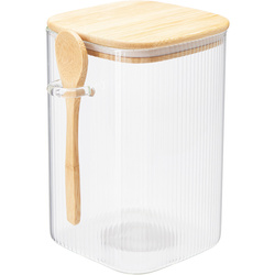 ZUNI üvegedények fedővel, bordázott üveg