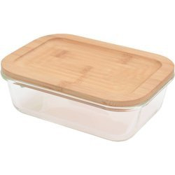 Üveg tároló bambusz fedéllel, 640 ml