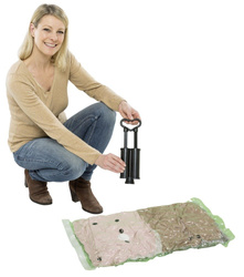 Porszívó tasakok tároláshoz, műanyag zacskók készlet + pumpa - 40 x 60 cm (3 db), 50 x 70 cm (2 db), WENKO