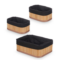 VIVID bambusz fürdőszobai kosarak, 3 darab