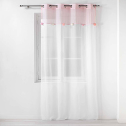 Gyerekszoba függöny ELFIKA, gyűrűs, pomponokkal, 140 x 240 cm